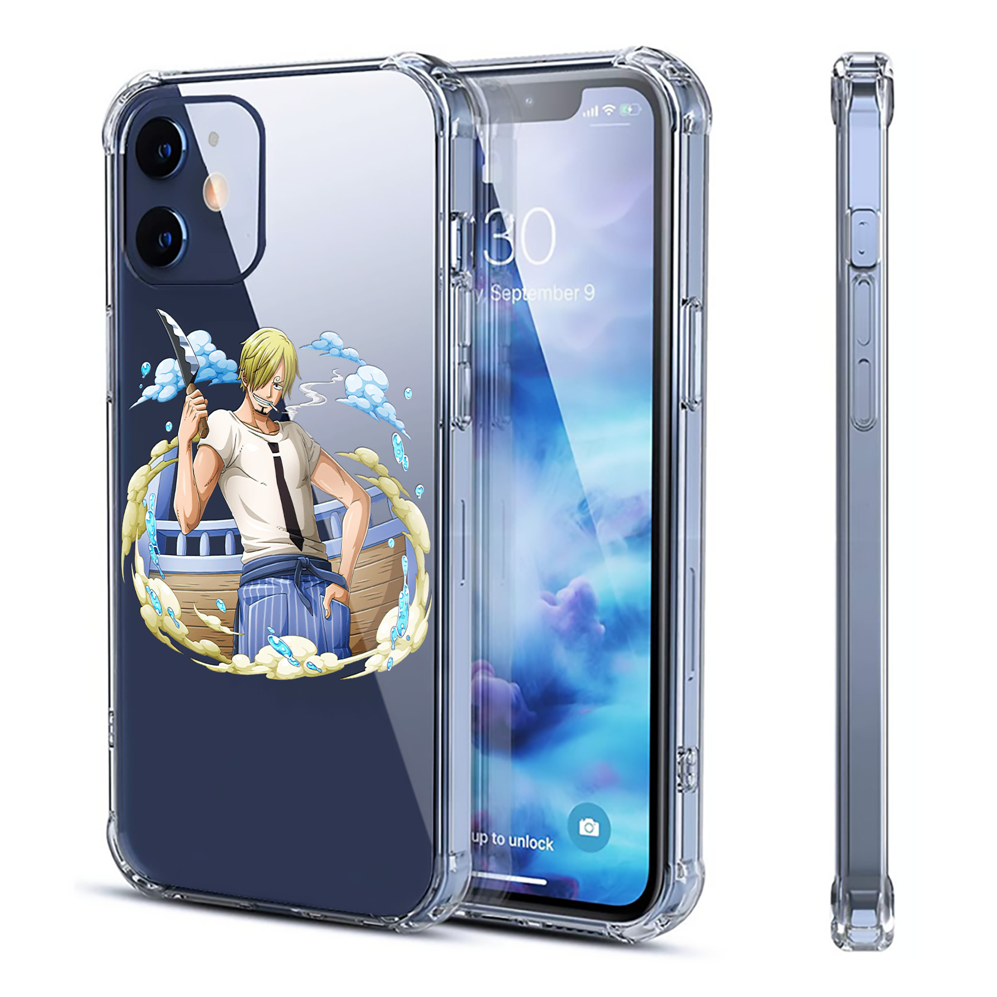 （画像用） ワンピース サンジ ONE PIECE Sanji 【iPhone 12シリーズ対応】透明スマホケース（クリアソフトケース）
